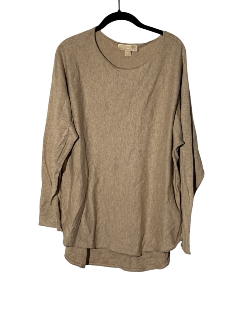 Michael Kors Size XL Tan Knit Long Sleeve Top